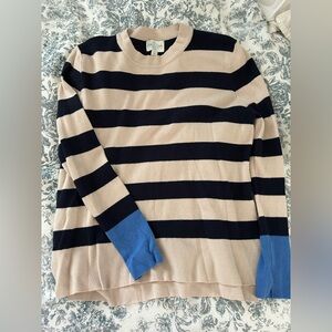 Navy and Blue Striped Crewneck Sweater